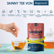 Laden Sie das Bild in den Galerie-Viewer, Skinny Tea - 28 Tage Kräuter Tee Kur ohne Zusätze - Grüntee, Oolong &amp; Pu Erh Tee mit Ingwer für Ihren Erfolg &amp; Aktivität - Geprüfte, Pflanzliche Zutaten - 28 Teebeutel - Skinny Tee - Von WeightWorld