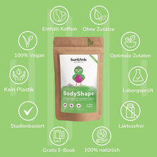 Laden Sie das Bild in den Galerie-Viewer, buntfink®„BodyShape" Tee mit Ingwer + Mate + Brennesseltee + Grüner Hafer, 14-Tage Skinny Programm, 100% natürlicher Kräutertee aus Deutschland, 60g loser Tee