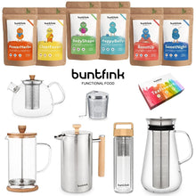 Laden Sie das Bild in den Galerie-Viewer, buntfink®„BodyShape" Tee mit Ingwer + Mate + Brennesseltee + Grüner Hafer, 14-Tage Skinny Programm, 100% natürlicher Kräutertee aus Deutschland, 60g loser Tee