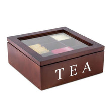 Laden Sie das Bild in den Galerie-Viewer, 9-Compartment Tea Box Green Tea Organizer Storage Case Tea Coffee Dried Flowers Protect Storage Boxes Tea Container