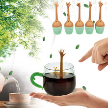 Laden Sie das Bild in den Galerie-Viewer, Funny Hand Gestures Tea Silicone Gesture Teapot Black Tea Strainer Loose Leaf Herbal Spice Tea Brewing Tools