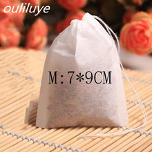 Laden Sie das Bild in den Galerie-Viewer, 100 Pcs/Lot Disposable Tea Bags For Puer Green Tea Bag Infuser With String Heal Seal 7 x 9cm Sachet Teabag Empty Tea Bags